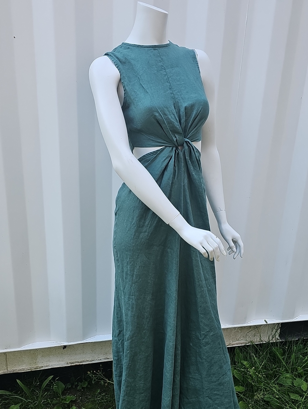 Beautiful Green 100% Linen Dress